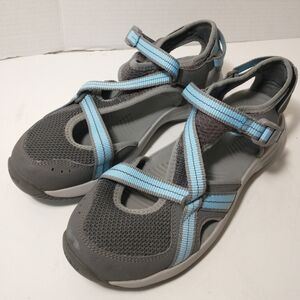 Teva Women's Ewaso Water Hiking Sandal Size 9 Grey And Blue Closed Toe Traction